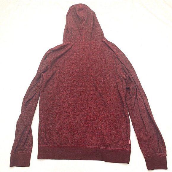 Vans Off The‎ Wall Mens Red Hooded Zip Up Sweatshirt Size Small - Picture 6 of 7